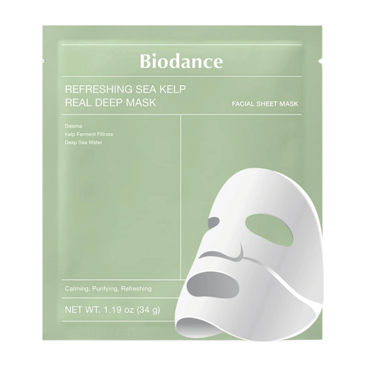 Biodance Refreshing Sea Kelp Real Deep Mask for oily skin, purifying and soothing facial sheet mask.