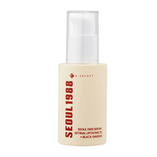 KSECRET SEOUL 1988 Serum with Retinal Liposome 2% and Black Ginseng for youthful, radiant skin.