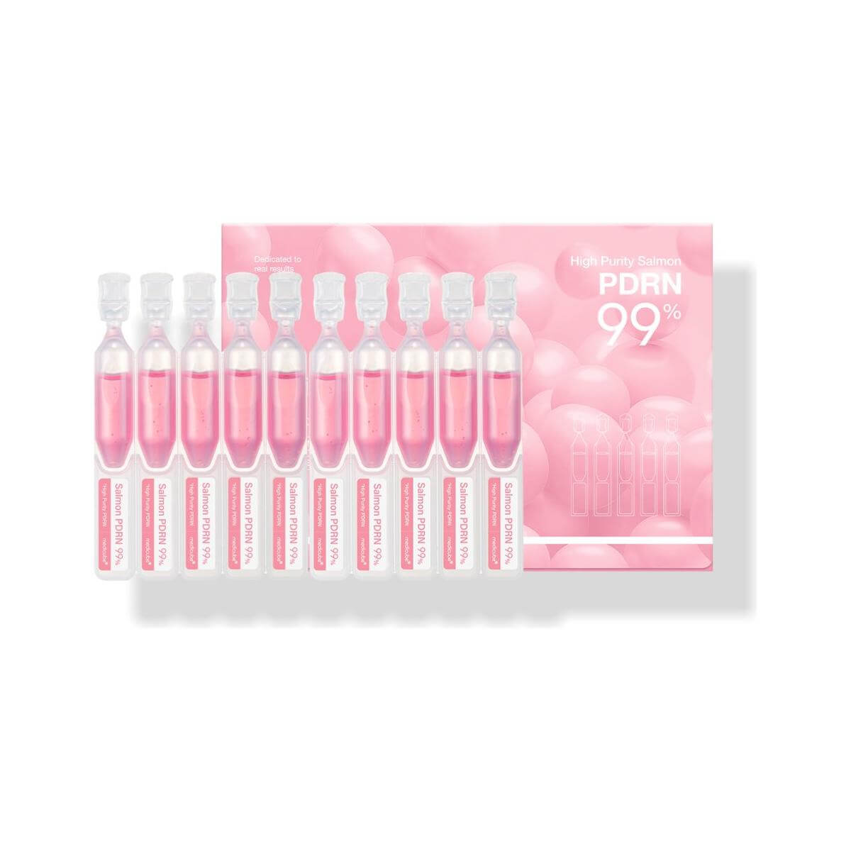 Medicube PDRN Pink One Day Serum 10x1.5ml, lightweight skin serum for radiance and elasticity.