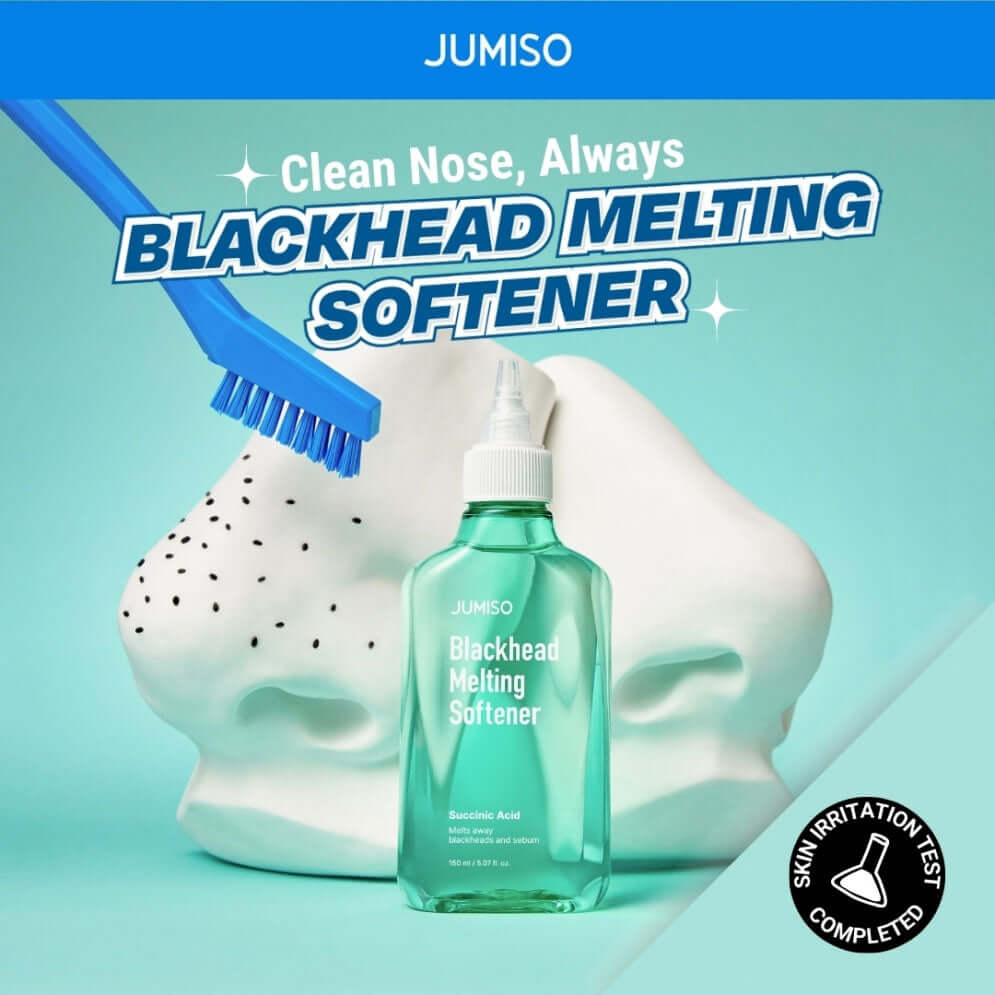 Jumiso Blackhead Melting Softener for clear skin, features Succinic Acid for effective sebum control and pore unclogging.