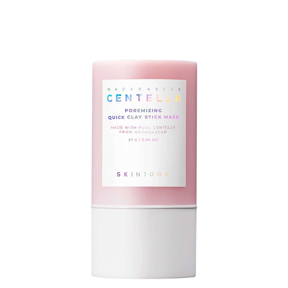 Skin1004 Madagascar Centella Poremizing Quick Clay Stick Mask in sleek packaging for purifying and soothing skin.